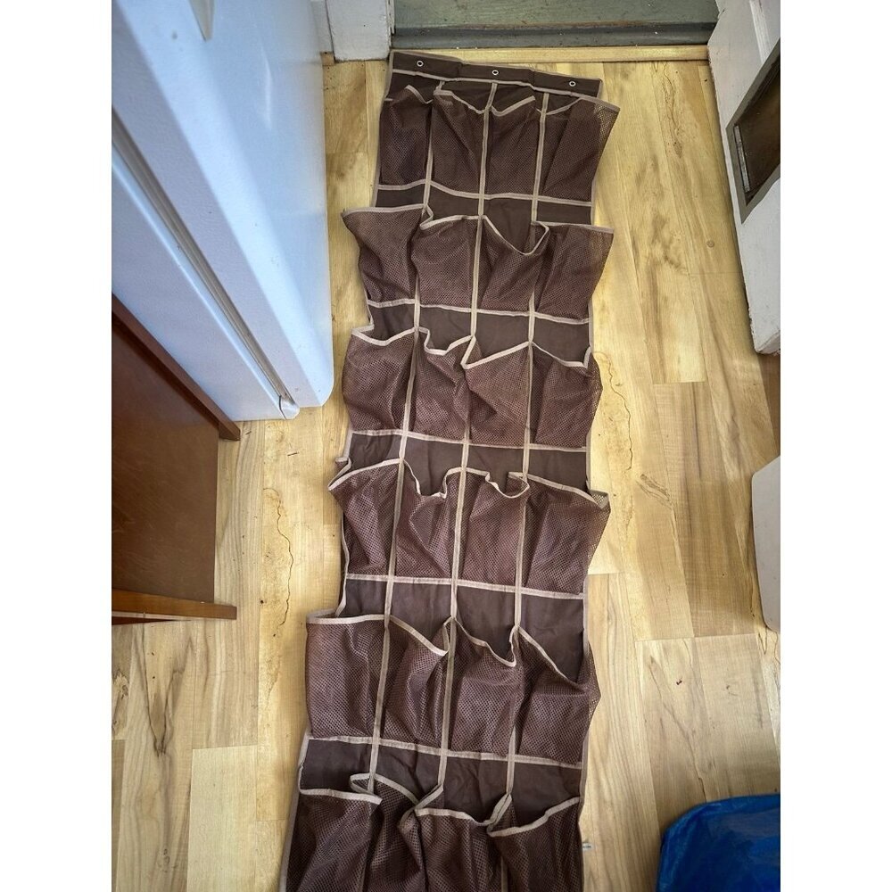 24 piece brown hanging shoe rack